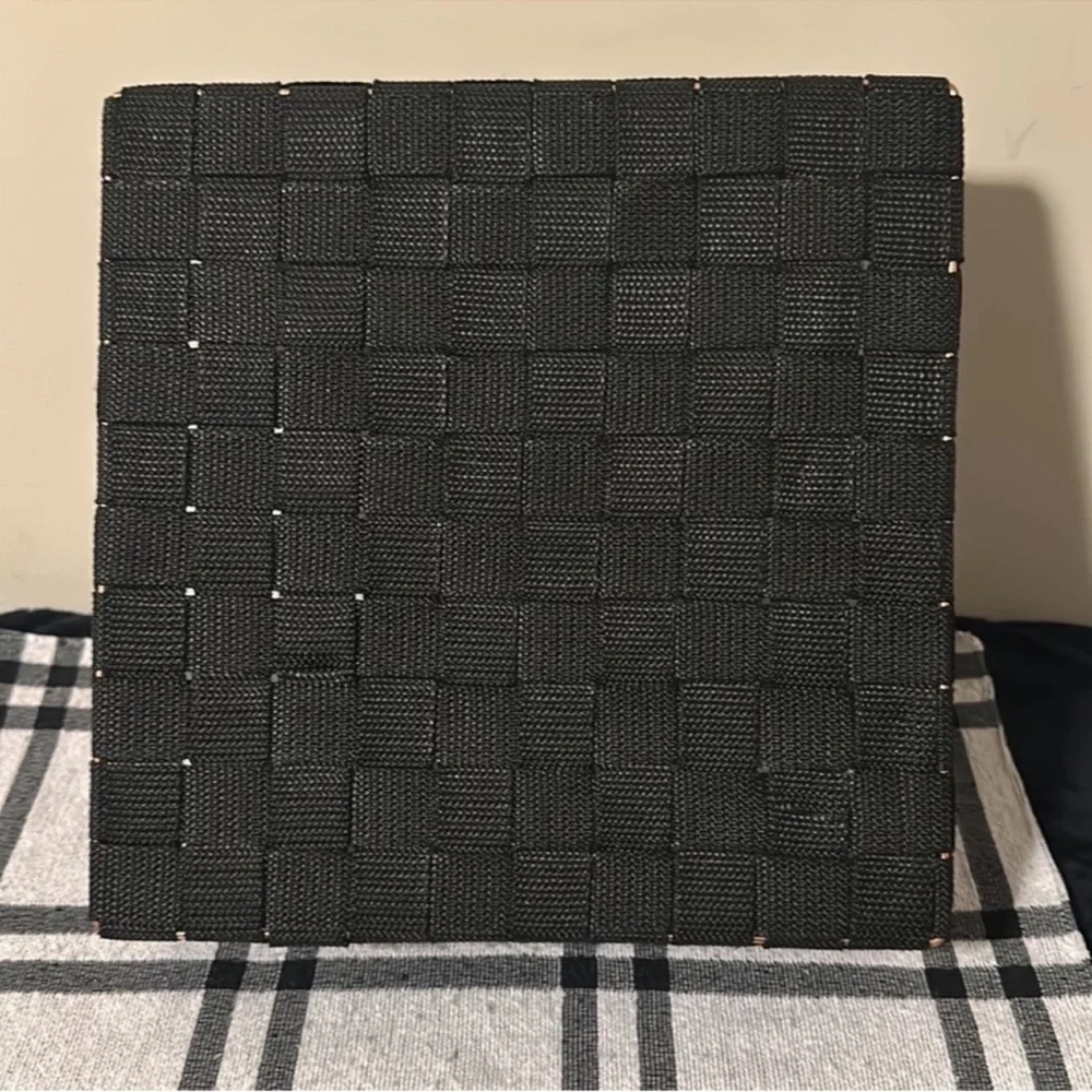 Set of 4 Black Woven Storage Basket-NWOT!